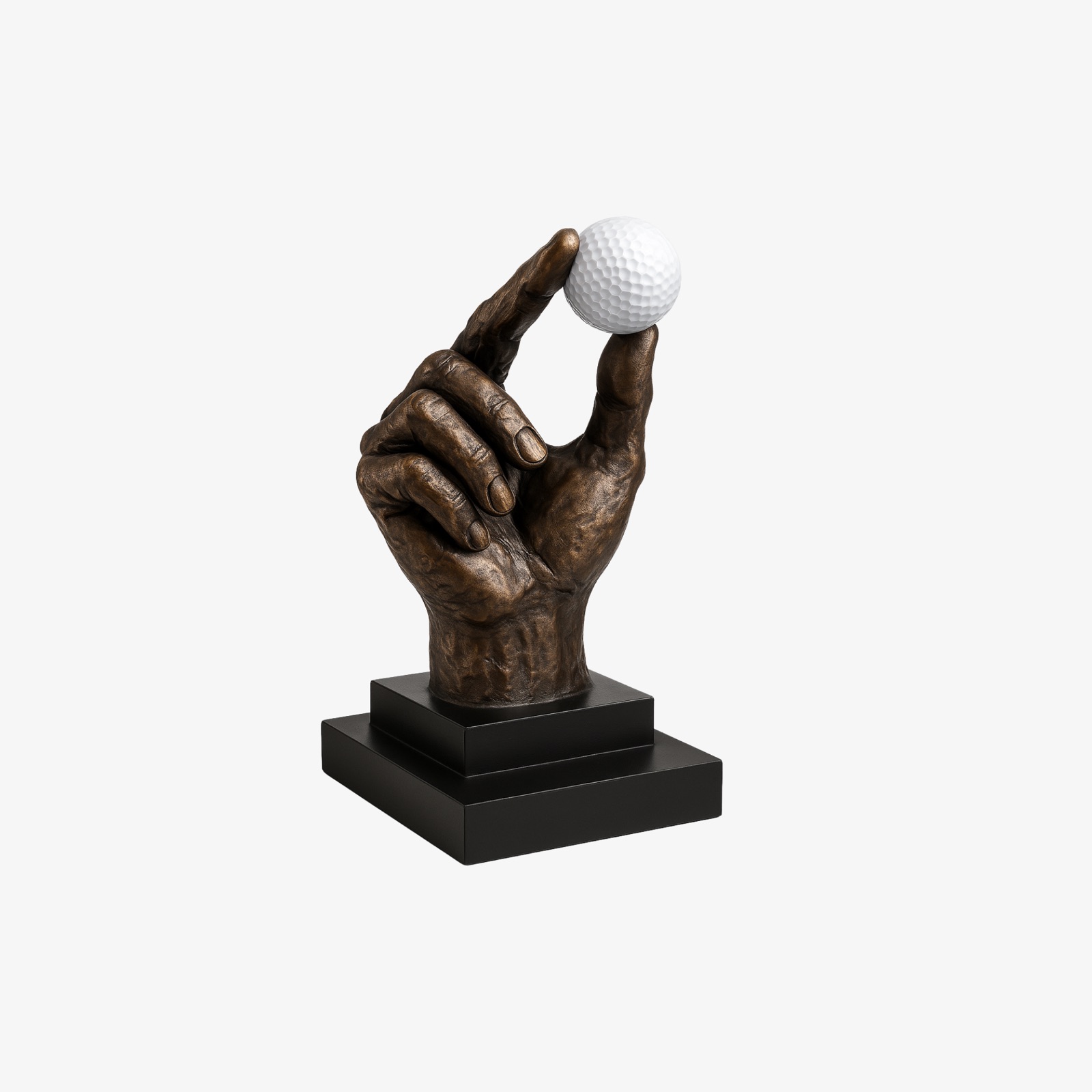 Trofeo artístico de golf en bronce hecho a mano