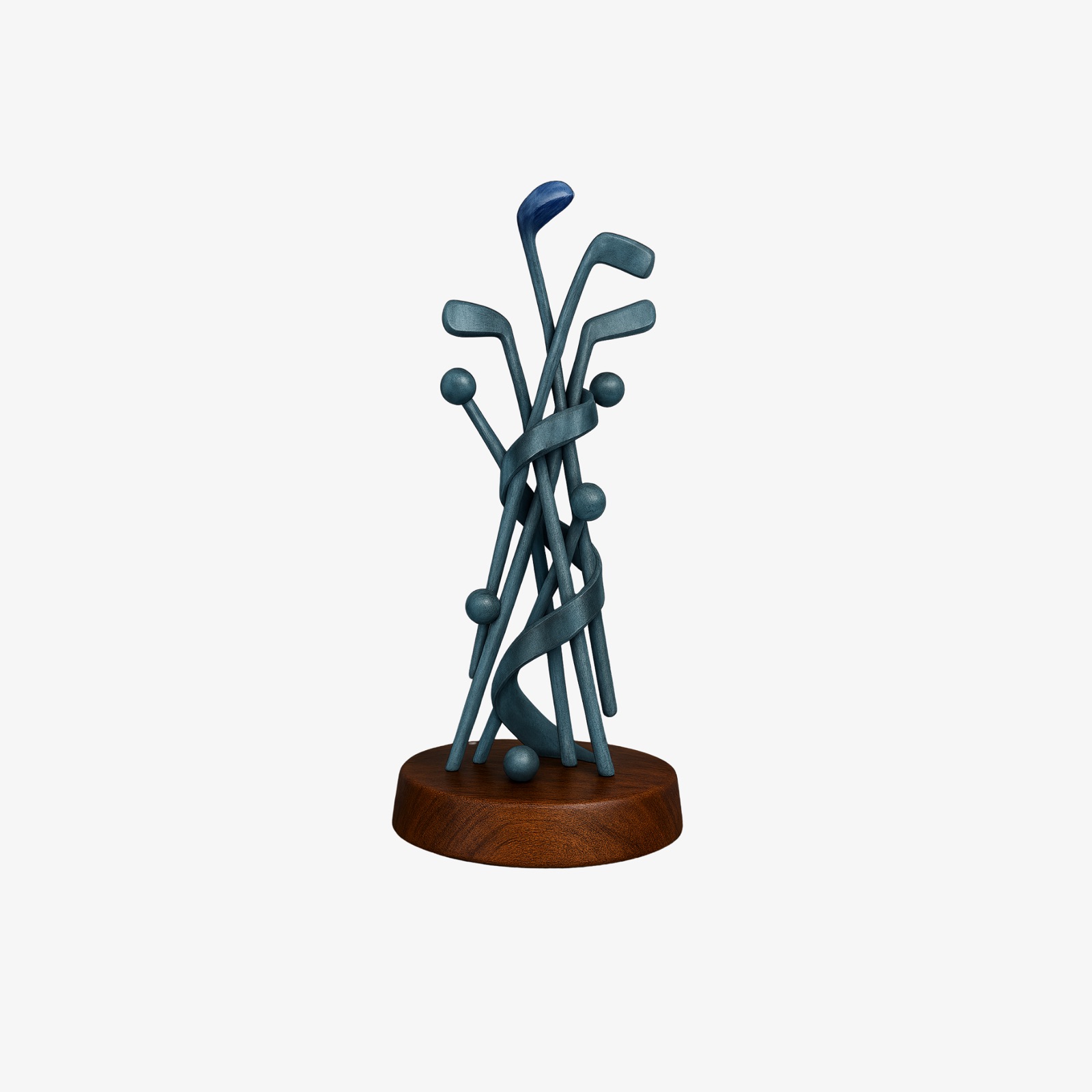 Trofeo clásico de palos de golf cruzados