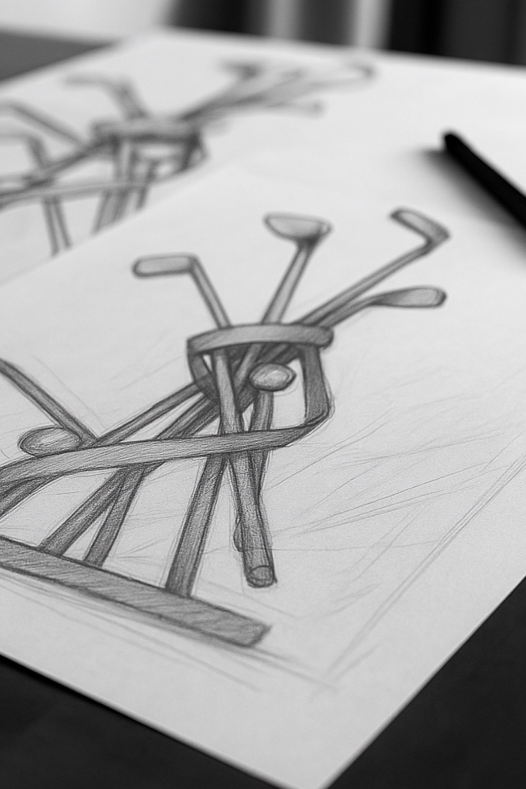 Bocetos y diseños conceptuales de trofeos artísticos